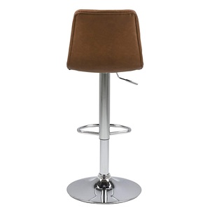Suede Fabric <strong>Bar</strong> Stool Adjustable <strong>High</strong> <strong>Chair</strong> With Chrome Base <strong>for</strong> Kitchen <strong>Breakfast</strong> - Product Image 5