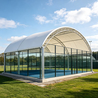 Toldo de Membrana Tensada Arqueada de PVDF/PTFE para Canchas Deportivas con Estructura de Acero Galvanizado en Caliente para Uso en Parques Modernos en Todas las Condiciones Climáticas