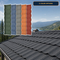 Tuile de toiture en acier revêtue de pierre, style shingle moderne, avec protection longue durée contre le vent pour la construction d'hôtels et de bâtiments