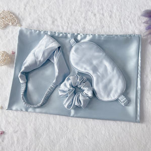Hot Sell Private Package Satin <strong>Silk</strong> Pillow case Eye Mask Sleep Set - Product Image 6