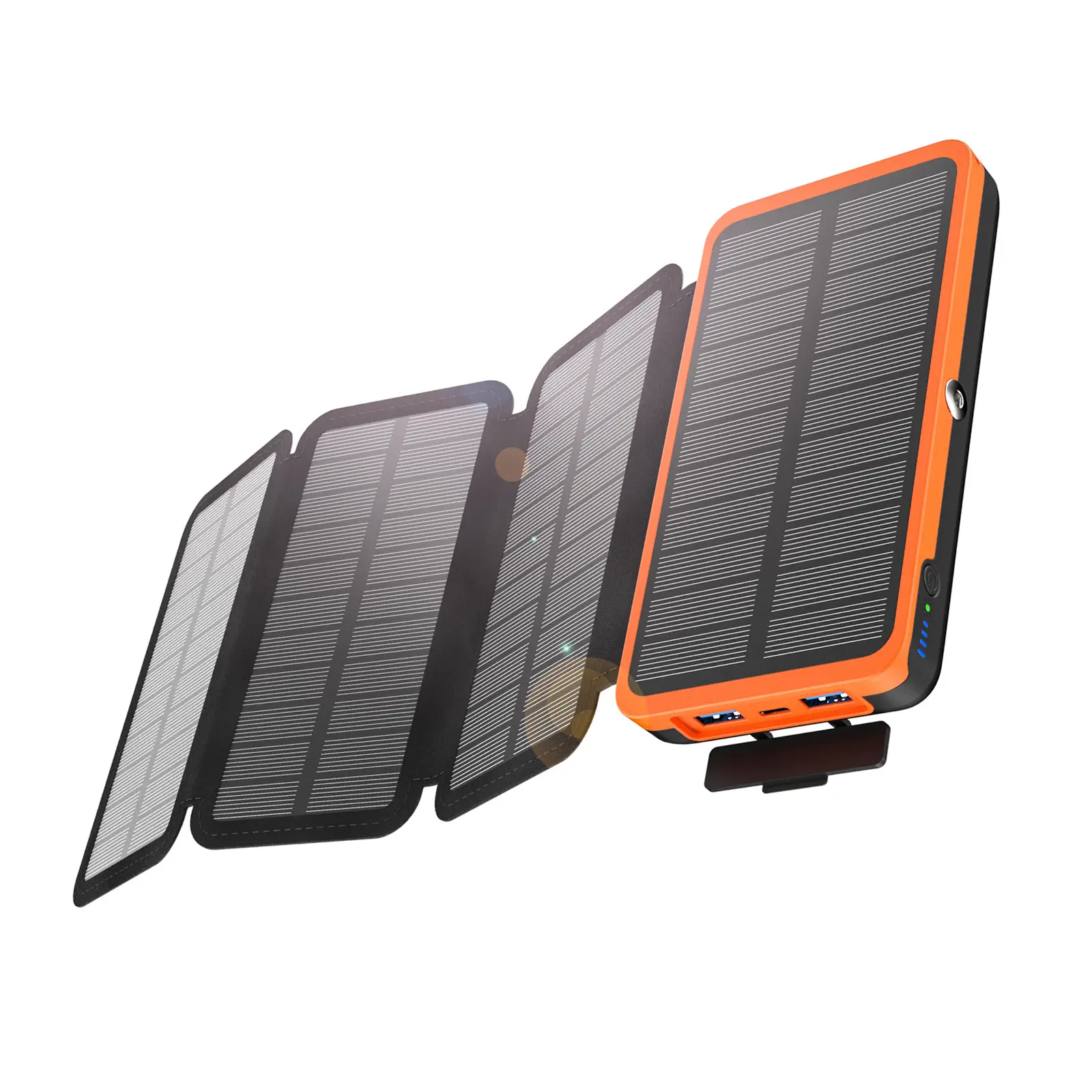 2024 Novo produto carregador solar Powerbank 20000mAh bancos de energia solar dobráveis de carregamento rápido para celular