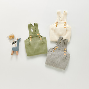 Neugeborene Jungen Jungen Mädchen Overall Einfarbig Ärmellose Frühling Herbst Baby Kleidung Kleinkind Baby Strick Stram pler - Product Image 4