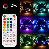 Tiras LED RGB Inteligentes WiFi con Conexión a Alexa y Google, SMD 5050, Control por Aplicación, Sincronización con Música, Tira de Luz LED de 49.2 Pies