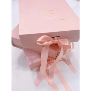 Boîte cadeau rose de luxe personnalisée à faible MOQ, en stock pour livraison rapide, avec fermeture magnétique et ruban, idéale pour les petites entreprises de cosmétiques - Product Image 4