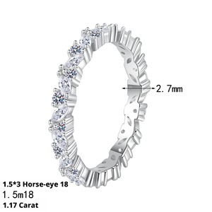 Anelli Eternity a Fiore con Moissanite VVS GRA da 1.17CT Taglio Rotondo, Placcati in Oro Bianco su Argento S925, Gioielli Raffinati da Uomo - Product Image 2