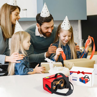 DEVASO Boîte à lunettes 3D VR écologique Cadeau pour enfants avec bandeau de coussinet de nez pour Nintendo Switch & Switch OLED VR Hardware