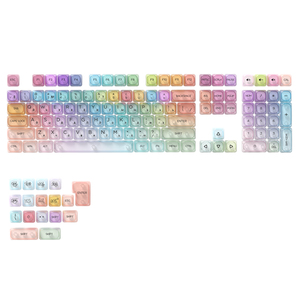 Teclas de perfil MOA de material PC transparente con degradado de color y diseño ruso para teclado mecánico, en stock de fábrica - Product Image 6