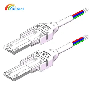 ip65 silicone tube cob connector rgb led cob strip connector 10mm 4pin