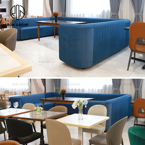 Asientos de sofá de terciopelo en forma de U de lujo, juegos de sillas de mesa de madera personalizados para cafeterías comerciales, hoteles, restaurantes para uso en cafeterías - Product Image 6