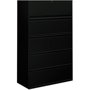 Meuble de classement latéral Alera à 5 tiroirs, 42 po x 18,63 po x 67,63 po, noir, avec 5 tiroirs de format légal/lettre/A4/A5 - Product Image 2