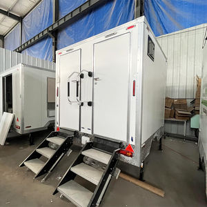 Remolque de baño móvil de casa pequeña prefabricada con estructura de acero ligera Toile de aluminio doble portátil - Product Image 2