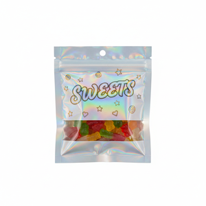 Sachet Doypack 8oz <span class=keywords><strong>de</strong></span> qualité alimentaire pour bonbons gélifiés aux <span class=keywords><strong>jus</strong></span> <span class=keywords><strong>de</strong></span> fruits naturels, avec film métallisé, fermeture à glissière facile à sceller et barrière aromatique - Product Image 1