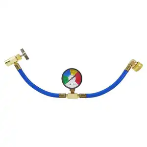 R134A Car Ac Refrigerant Charge Hose Kit Recharge Hose With Gauge,A/C 1/2 Recharge Measuring Kit Can Tap Air Conditioning