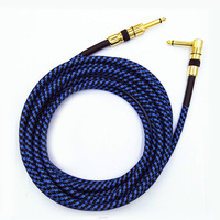 Câble de Guitare Blindé Tressé Bleu 3m à Faible Bruit pour Performance Live, Boucle d'Effets, Clavier, Amplificateur, Câble Guitare TS 3,5mm