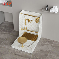 Station d'ablution Wudu en surface solide pour mosquée, lavabo multi-utilisateurs pour le lavage des pieds, facile à nettoyer, design moderne