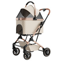 Poussette pour animaux de compagnie Lanka avec roues, panier amovible pour chats et chiens, légère, pliable, en acier carbone, pour petits/moyens animaux