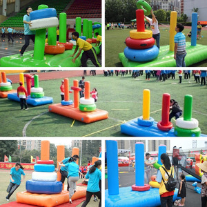 Tour gonflable de construction d'équipe ou de réunion sportive de Hanoi Puzzle jeu de mise en anneau gonflable - Product Image 2