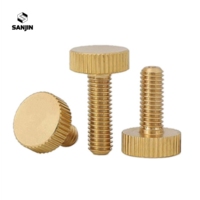 Vis moletées à tête plate en laiton M3 M4 M5 M6, vis de réglage moletées, M3x5mm