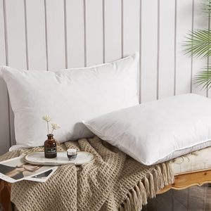 Oreiller de lit en <span class=keywords><strong>duvet</strong></span> et plumes, oreiller de luxe en plumes d'oie et <span class=keywords><strong>duvet</strong></span> avec coquille de coton, oreiller doux et de soutien pour le cou - Product Image 1