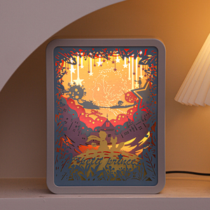 Moderne 3D LED Veilleuse ABS Carré Papier Découpé Lampe Effet D'ombre Tactile Décor À La Maison pour Chambre Saint Valentin Art Sculpture 5V - Product Image 6