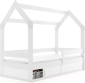 Letto per Bambini in Legno Massello con Base a Doghe, Design Moderno, Protezione Anticaduta, Costruzione Molto Stabile, Comodo e Funzionale con Spazio di Archiviazione - Product Image 2