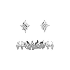 ชุดกริลล์รูปดาวประดับเพชรทรงเรขาคณิตสีทองสำหรับใส่ทุกวันแบบยูนิเซ็กส์ - Product Image 2