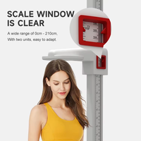 Báscula de Altura y Peso para Hogar y Hospital, con Pantalla LED, Vidrio Templado, ABS, Sensor de Alta Precisión, 200 kg/100 g, 210 cm, Precio de Fábrica