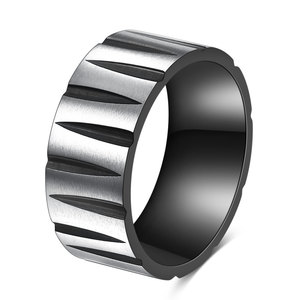 Anillo de Acero de Titanio Cepillado Arcoíris de 9 mm, Diseño Geométrico, Joyería de Moda Unisex, Regalo - Product Image 5