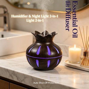 Natural Wood Texture <strong>Minimalist</strong> Style, Quiet Misting, Color Night Light, Ideal for Bedroom Office SPA Yoga - Product Image 5