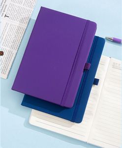 Customized A5 <b>Notebook</b> With Cross-Border Elastic Band A6 Binding <b>Notebook</b> With High-Quality PU Leather Solid Color <b>Notebook</b> - Product Image 3