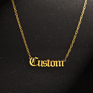 Toptan takı özel isim plakası kolye altın kaplama paslanmaz çelik özel ad kolye kadınlar için - Product Image 4