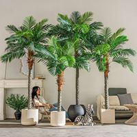 Sanwei Kwai, arbre artificiel en plastique haut de gamme, simulation de palmier vert, ornement, plus de 200 cm, plante en pot bionique pour intérieur/extérieur