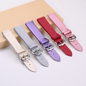 Bracelet de montre en cuir de soie pour femmes en 16 18 20mm bracelets de montre en cuir véritable blanc rose pour montre <span class=keywords><strong>Omeg</strong></span> S - Product Image 4