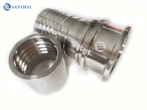 एसए खाद्य/सेनेटरी ग्रेड स्टेनलेस स्टील Crimping त्रि-दबाना नली Couping पाइप फिटिंग सामी के साथ गर्दन कांटेदार नली पूंछ सामी - Product Image 3