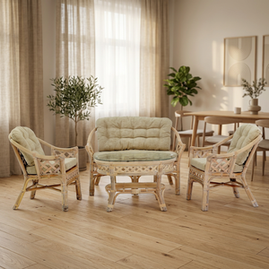 Juego de Muebles de Ratán para Sala de Estar, Estilo Costero, Sofá y Sillones Acolchados, Muebles Modernos para el Hogar - Product Image 5