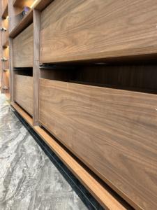 Librería de Nogal Fabricada en China con Diseño de Ratán, Almacenamiento Multifuncional para Estudio, Sala de Estar, Cafetería <span class=keywords><strong>y</strong></span> Biblioteca - Product Image 5