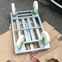 Carretilla de Plataforma Plegable de Acero Reforzado de 750 kg, Plataforma de 90x60 cm, Tubo Cuadrado, Carretilla de Mano de Cuatro Ruedas, Ultra Silenciosa, Portátil, de Zinc, de 5 Pulgadas