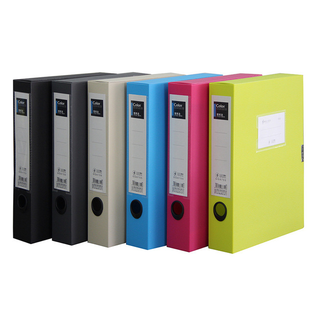 Color A4 Plastic File Box Storage Data Box Accounting Certificate Box Stationery Noble China Made