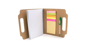 Eco-Friendly Promotional Spiral Kraft Paper Cover Sticky Notepad Stationery Set Custom Logo Wood Material for Office Supplying - Product Image 3