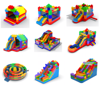 Château gonflable extérieur YZ Inflatables en PVC avec double toboggan, structure de saut et toboggan aquatique pour fêtes