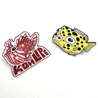 Chine Faible minimum en vrac Logo personnalisé Épinglette Personnalisé Dessin Animé Poisson Fabricant Métal Personnalisé Épingle en émail dur doux