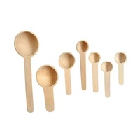 SINCERE Promotion Spéciale Cuillère en Bois Moderne de 1ml, 5ml, 10ml pour Crème Glacée, Miel, Lait en Poudre – Mini Cuillère à Poudre au Design Rond Naturel
