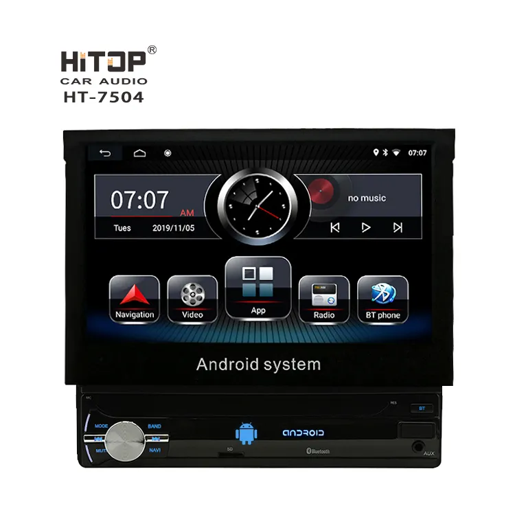 K10 Sistema Built-in WiFi GPS BT USB SD AUX Manuale A Scomparsa Singolo Din Touch Screen Android Car <span class=keywords><strong>DVD</strong></span> lettore