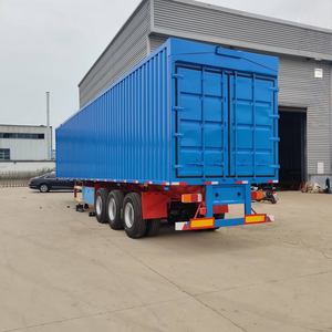 Semi-remorque à plateau fermé en acier à 3 essieux, 60 tonnes, type fourgon, pour marchandises sèches, avec une charge utile maximale de 70 000 kg, à vendre - Product Image 3