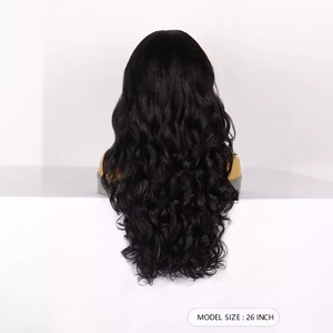 Nouvelles Tendances : <span class=keywords><strong>Perruque</strong></span> <span class=keywords><strong>Synthétique</strong></span> Longue et Bouclée Noire, Faite à la Machine, en Fibre Haute Température, <span class=keywords><strong>Demi</strong></span>-Tête, Effet Moelleux pour Femme - Product Image 4