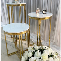 Décoration d'événements de mariage, vase à fleurs en acier inoxydable doré et blanc, hauteur réglable 30*100cm, centre de table démontable