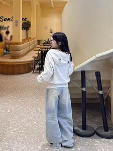 Sweat à capuche imprimé léopard Little Devil rétro américain pour <span class=keywords><strong>homme</strong></span>, <span class=keywords><strong>veste</strong></span> décontractée haut de gamme brodée pour le printemps/automne - Product Image 5