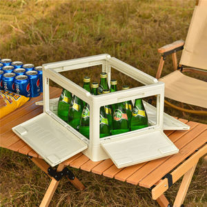 Boîte de rangement pliable en plastique, grand Volume de 30l, 55l, <span class=keywords><strong>4</strong></span> côtés, organisateur de coffre pour le Camping en plein air - Product Image 3