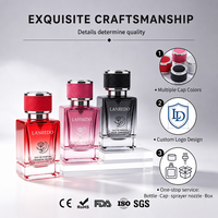 Flacon de parfum vide de luxe personnalisé en verre dégradé de qualité supérieure 30ml 50ml 100ml avec bouchon texturé en cuir