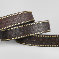 Yonger Factory Bull Hebilla Color Castaño Correa América Vaquero Hombre Cinturón de cuero